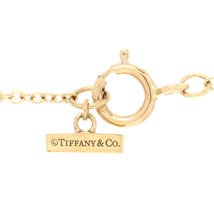 Tiffany 18K Yellow Gold Diamond Turquoise T Circle Pendant Necklace 4 of 5
