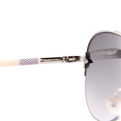 Louis Vuitton Damier Azur Petite Viola Pilote Aviator Sunglasses Z0570U 6 of 8