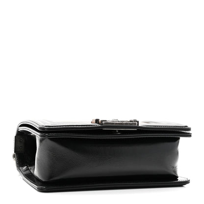 Chanel Metallic Glazed Calfskin Small Boy Flap Black Gold 4 of 11
