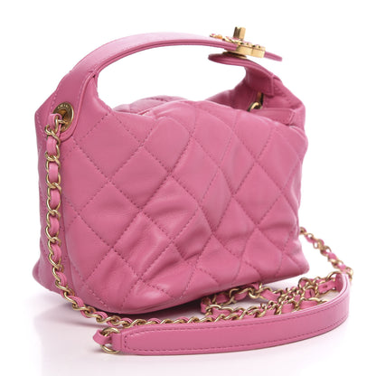 Chanel Lambskin Quilted Small Perfect Meeting Hobo Pink 3 of 11