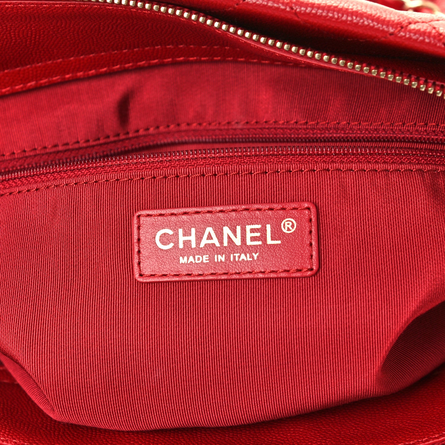 Chanel Caviar Quilted Rolled Up Tote Red 5 of 10