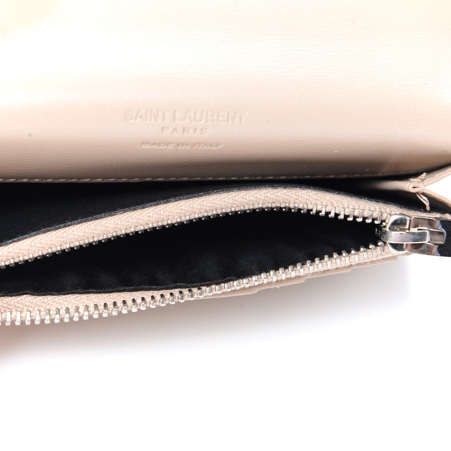 Calfskin Fragments Flap Wallet Dark Beige