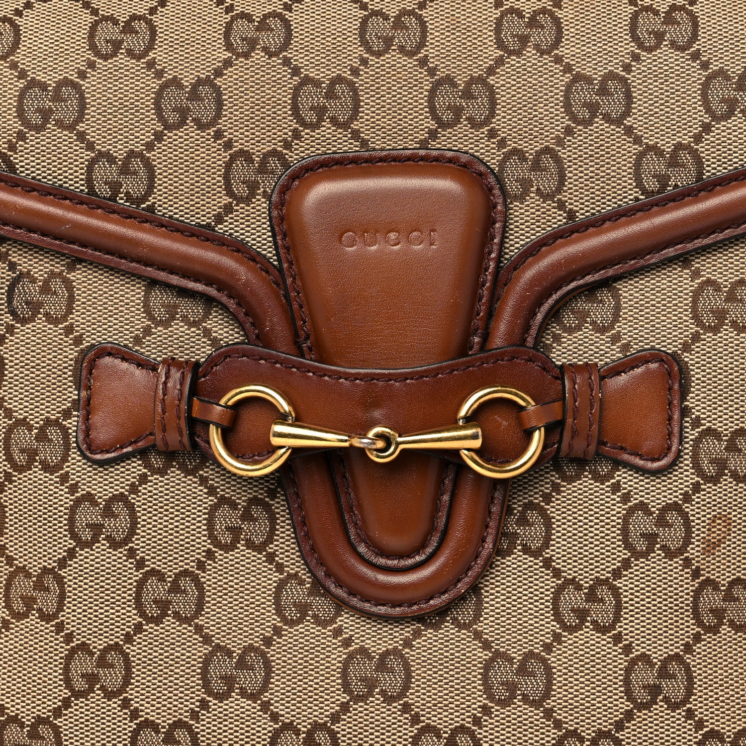 Gucci Monogram Medium Lady Web Shoulder Bag Beige Cuir 8 of 24