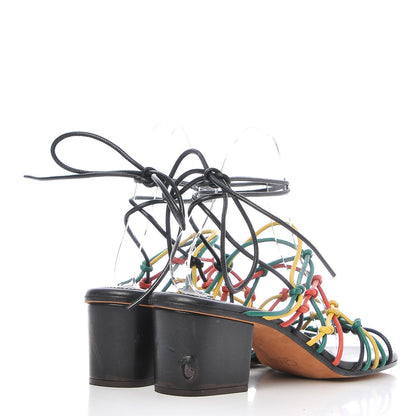 Chloe Lambskin Knotted Lace Up Sandals 38 Multicolor 4 of 11