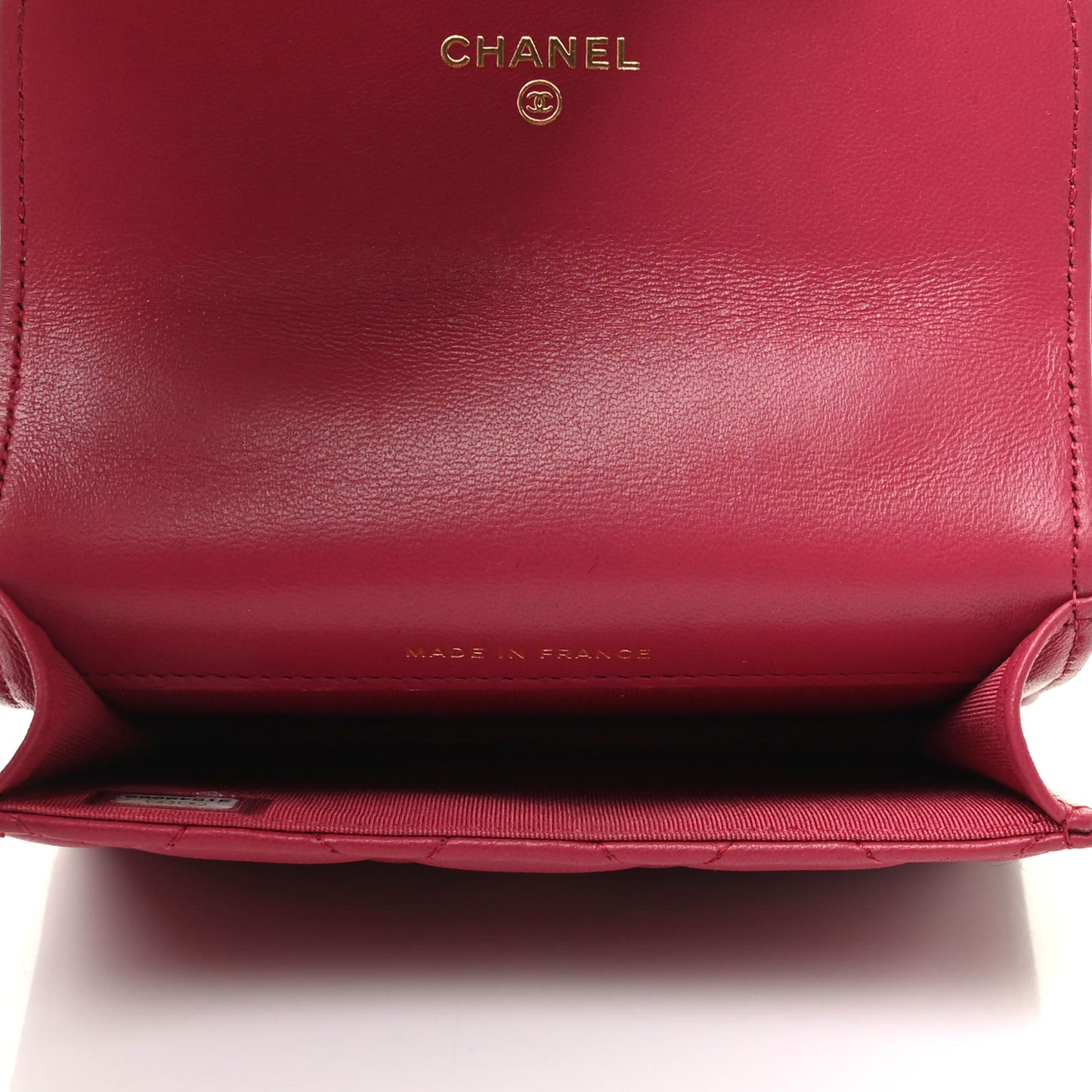 Lambskin Quilted Top Handle Flap Coin Purse With Chain Dark Pink