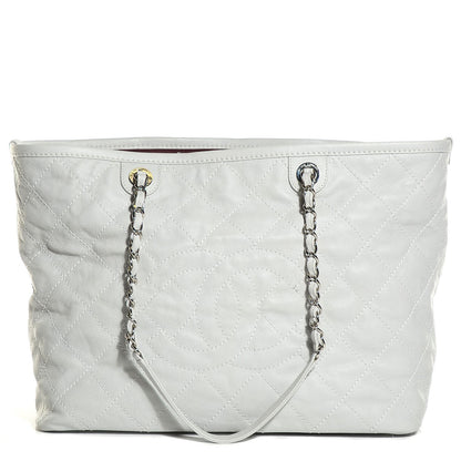 Chanel Grained Calfskin Quilted Large Daily Shopping Tote Light Grey 1 of 8