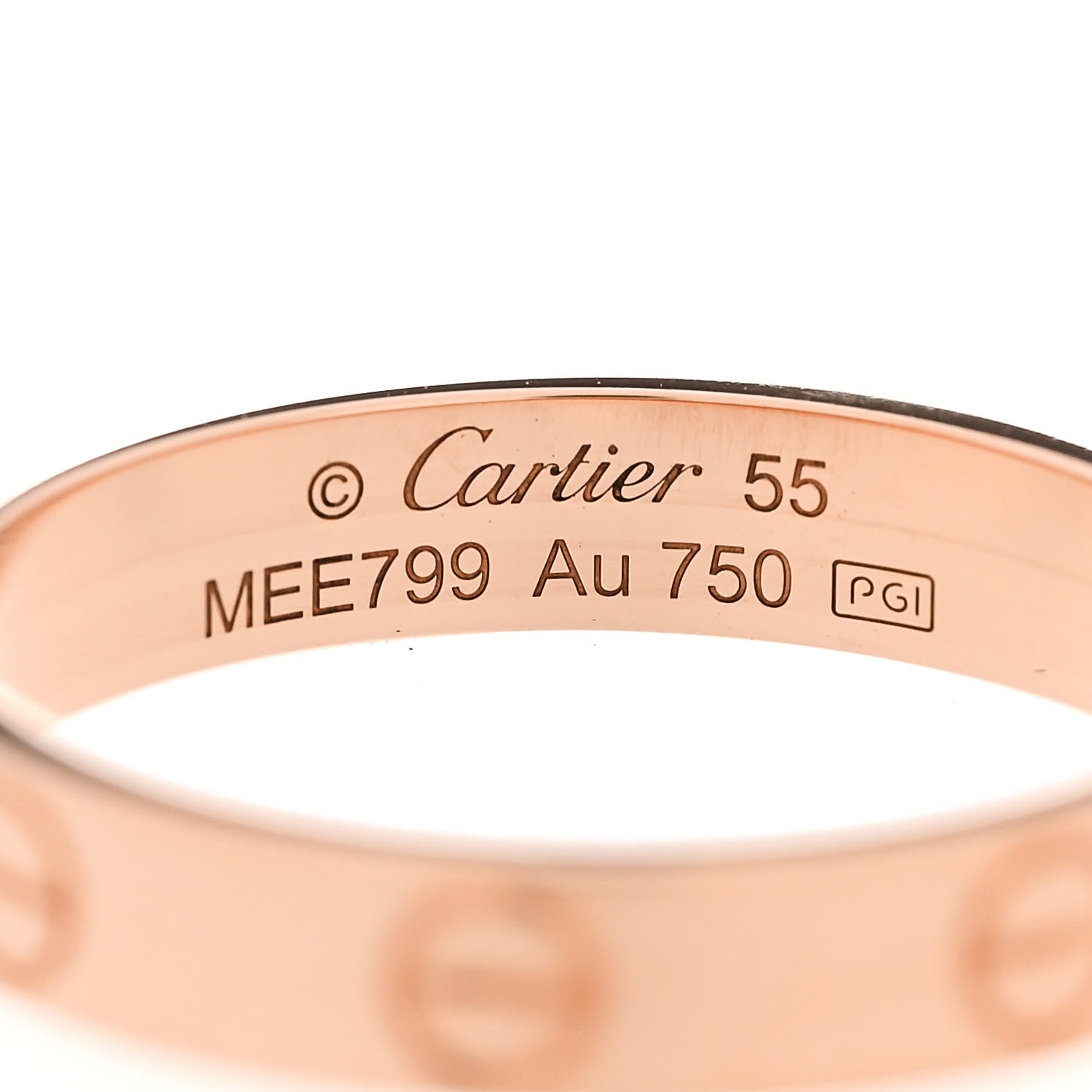 Cartier 18K Pink Gold 3.5mm LOVE Wedding Band Ring 55 7.25 4 of 4