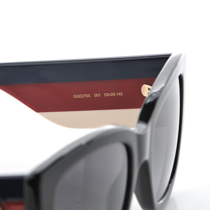 Gucci Acetate Web Oversized Frame Rectangle Sunglasses GG0276S Black 8 of 9