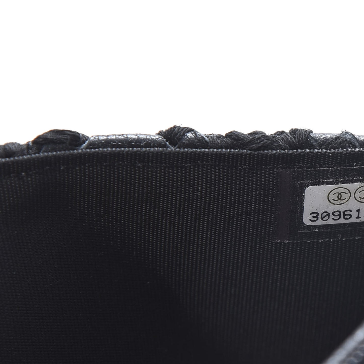 Calfskin Crochet 19 Wallet On Chain WOC Black