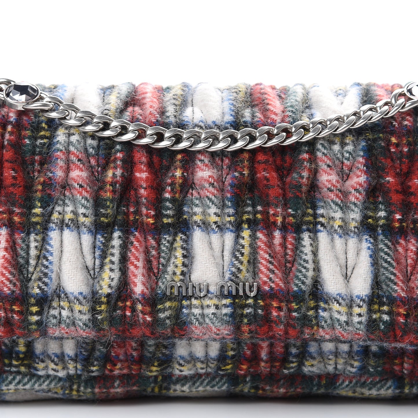 Tartan Matelasse Small Flap Naturale