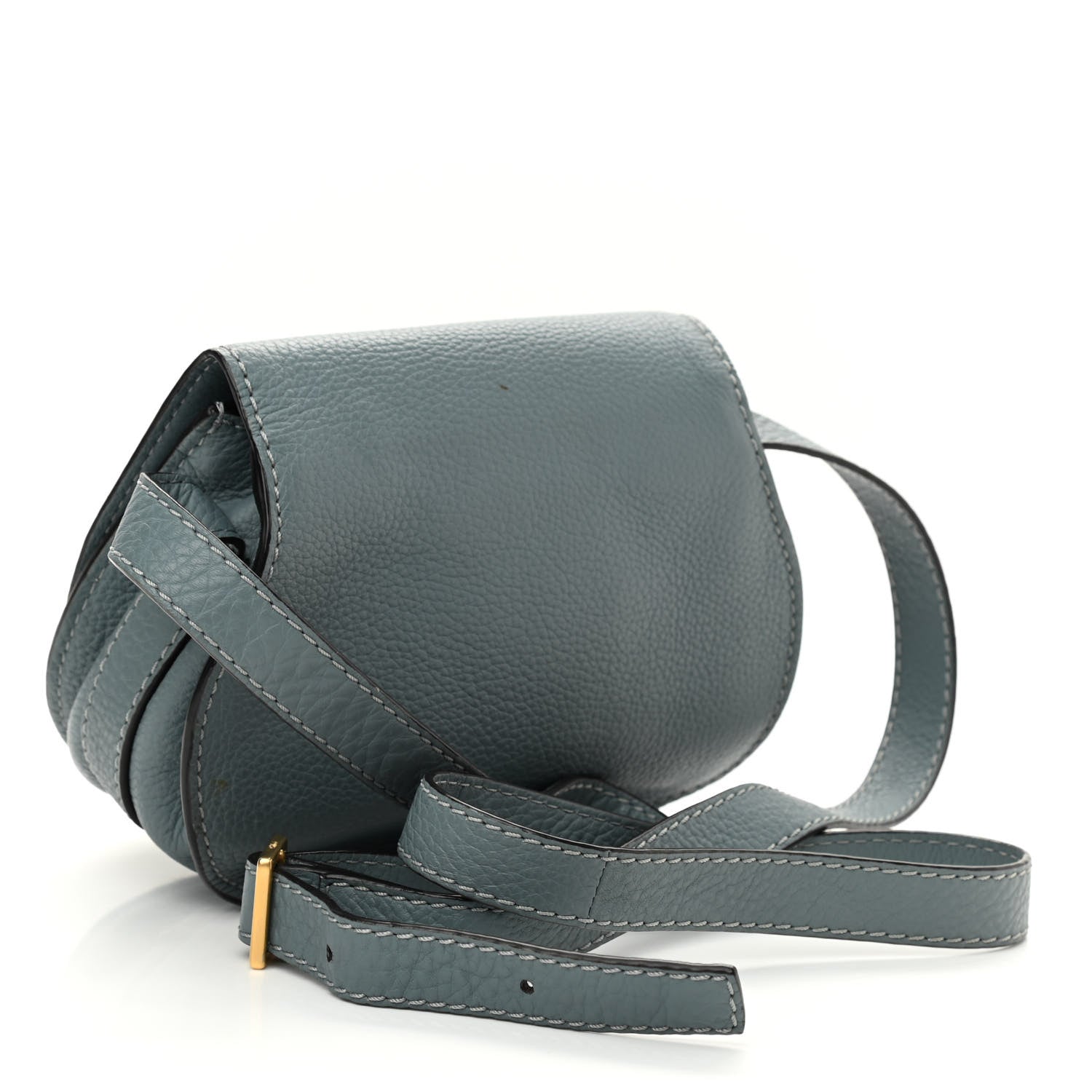 Chloe Calfskin Mini Marcie Round Crossbody Bag Rainy Blue 2 of 10
