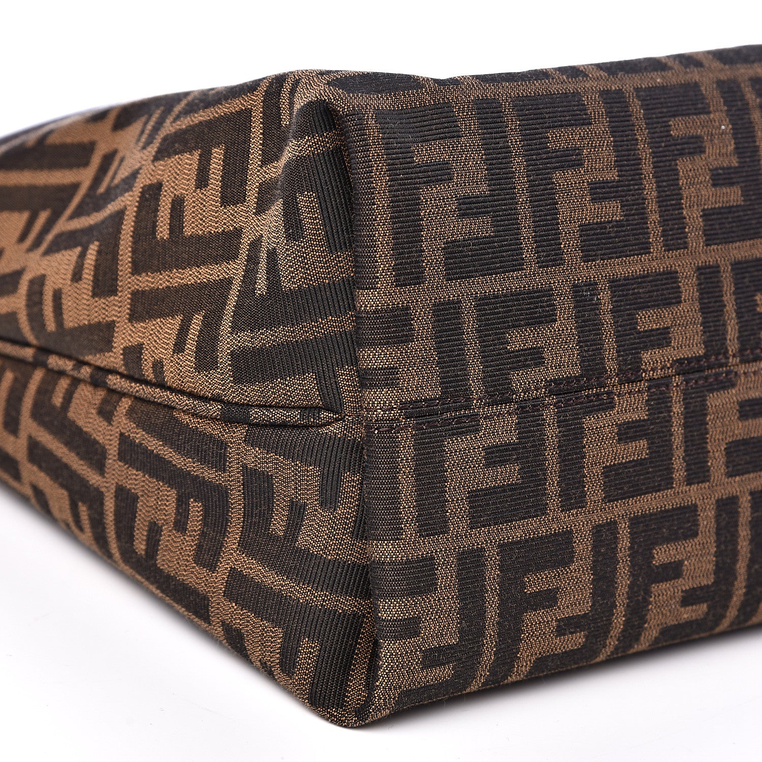 Fendi Zucca Vitello Artic Small Clasp Top Hobo Bag Tobacco Castagna 7 of 10