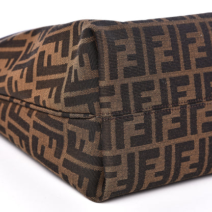 Fendi Zucca Vitello Artic Small Clasp Top Hobo Bag Tobacco Castagna 7 of 10