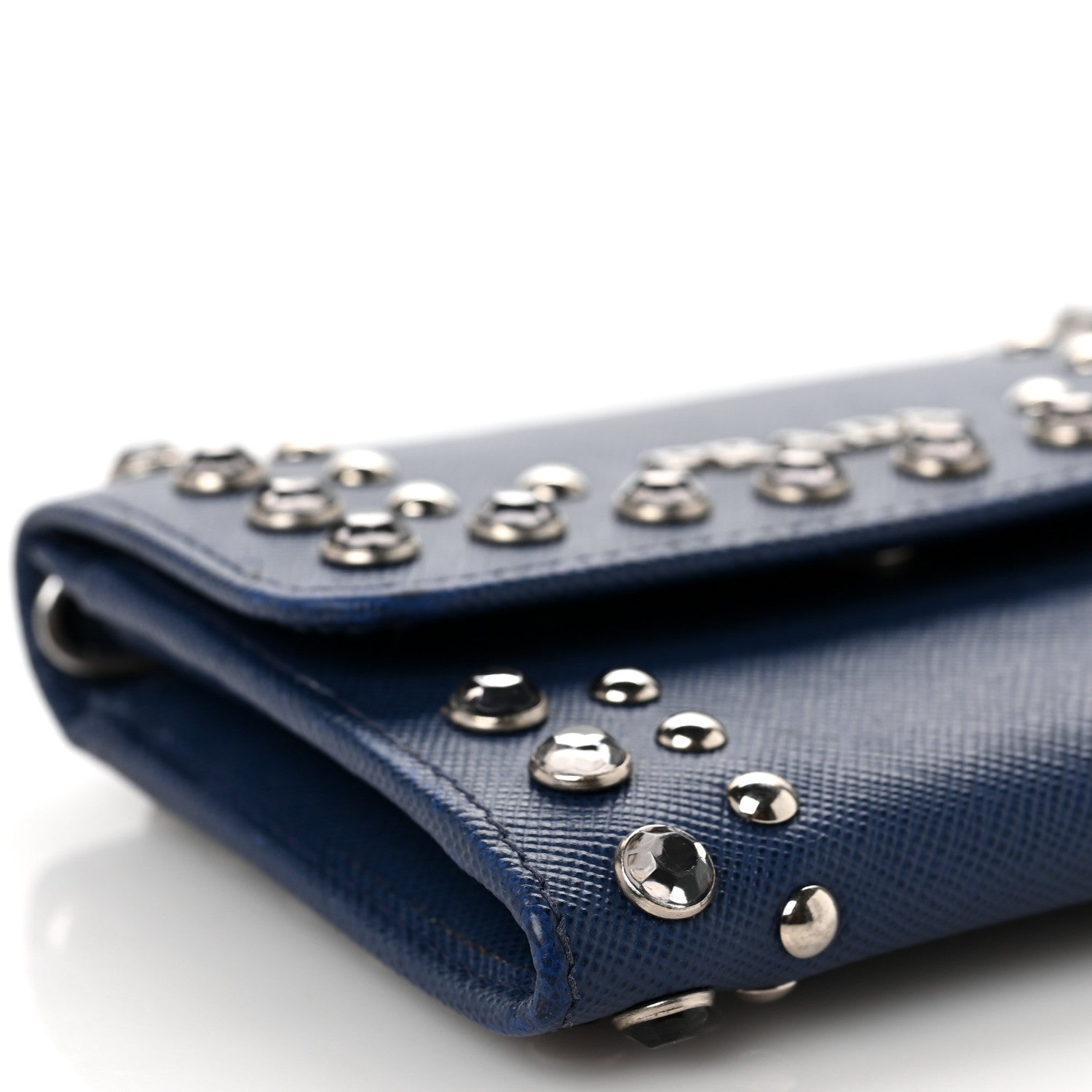 Prada Saffiano Crystal Card Holder 7 of 9