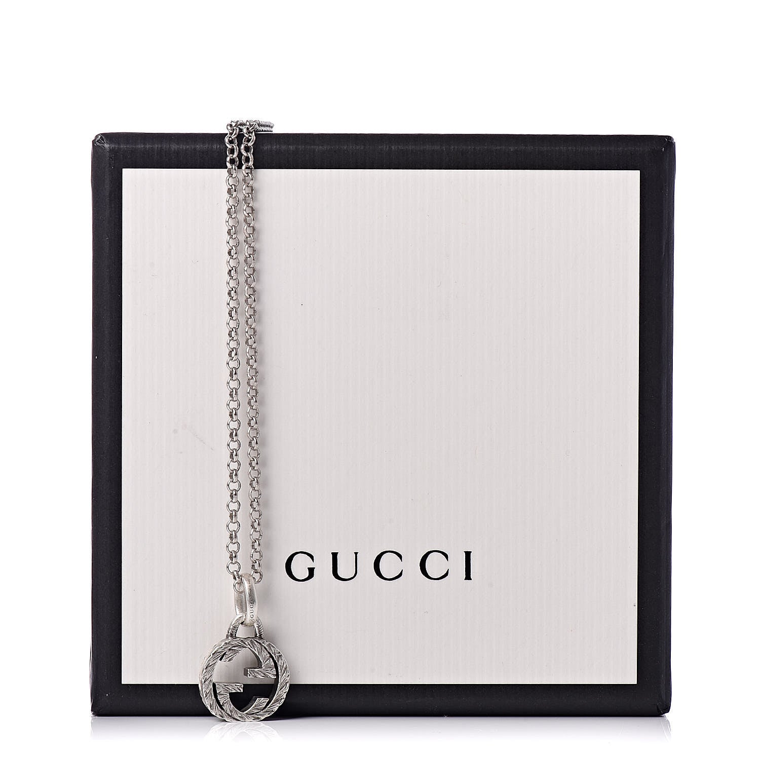 Gucci Sterling Silver Interlocking G Pendant Necklace 7 of 7