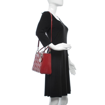 Christian Dior Patent Cannage Medium Lady Dior Red 2 of 11