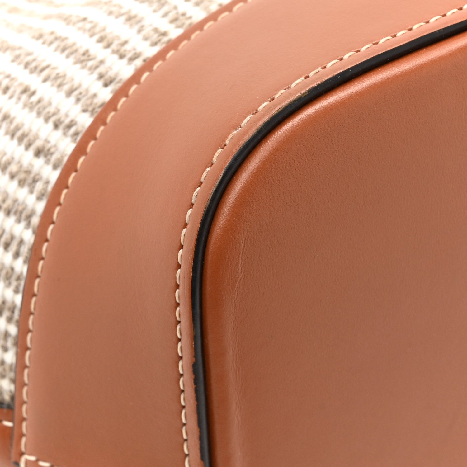 Celine Canvas Calfskin Triomphe Small Bucket Bag Vanilla Tan 10 of 11