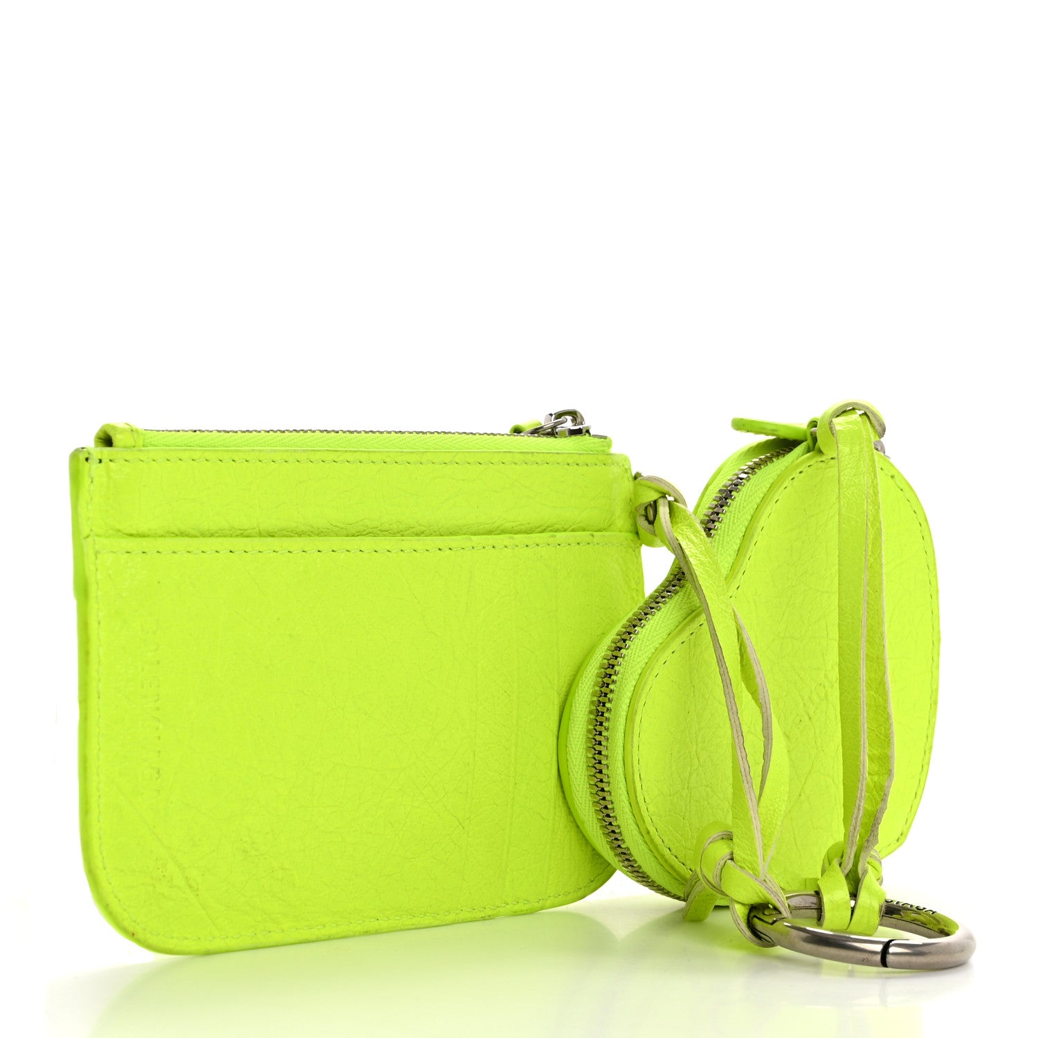 Balenciaga Agneau Le Cagole Clip On Card Mirror Fluo Yellow 3 of 16