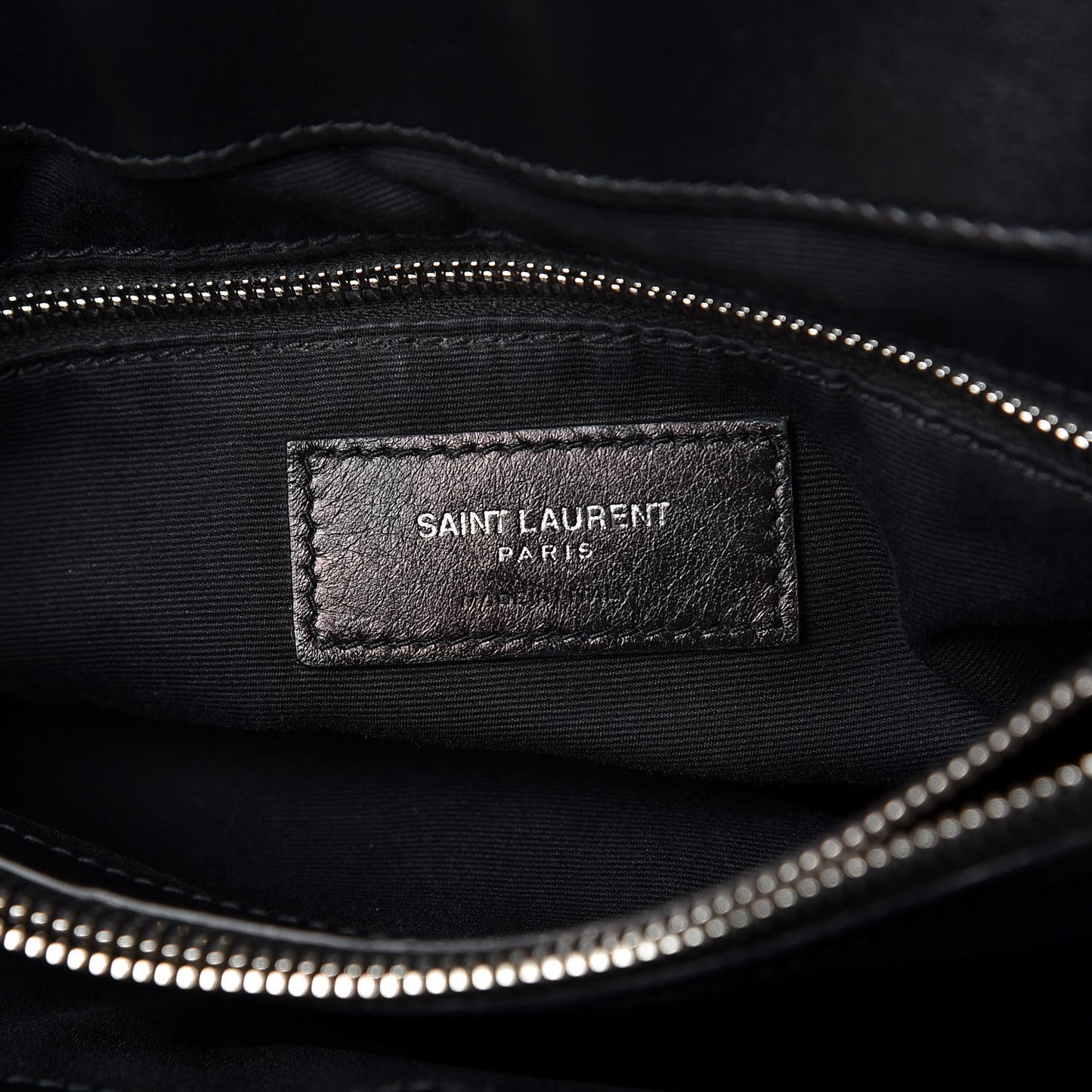 Calfskin Y Quilted Monogram Medium Loulou Chain Satchel Black
