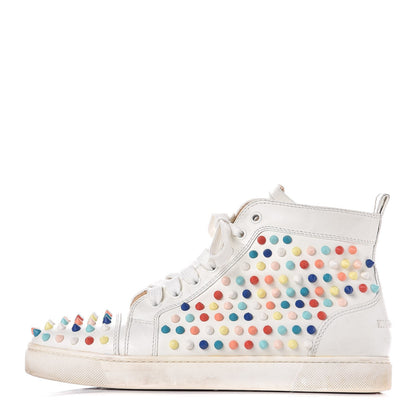 Christian Louboutin Calfskin Louis Spikes Flat Sneakers 40 White Multi 1 of 26