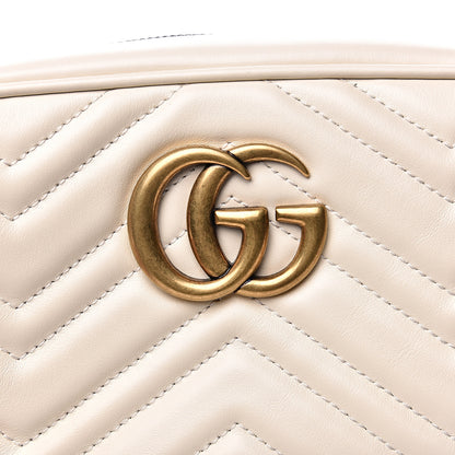 Gucci Calfskin Matelasse Small GG Marmont Chain Shoulder Bag White 9 of 10
