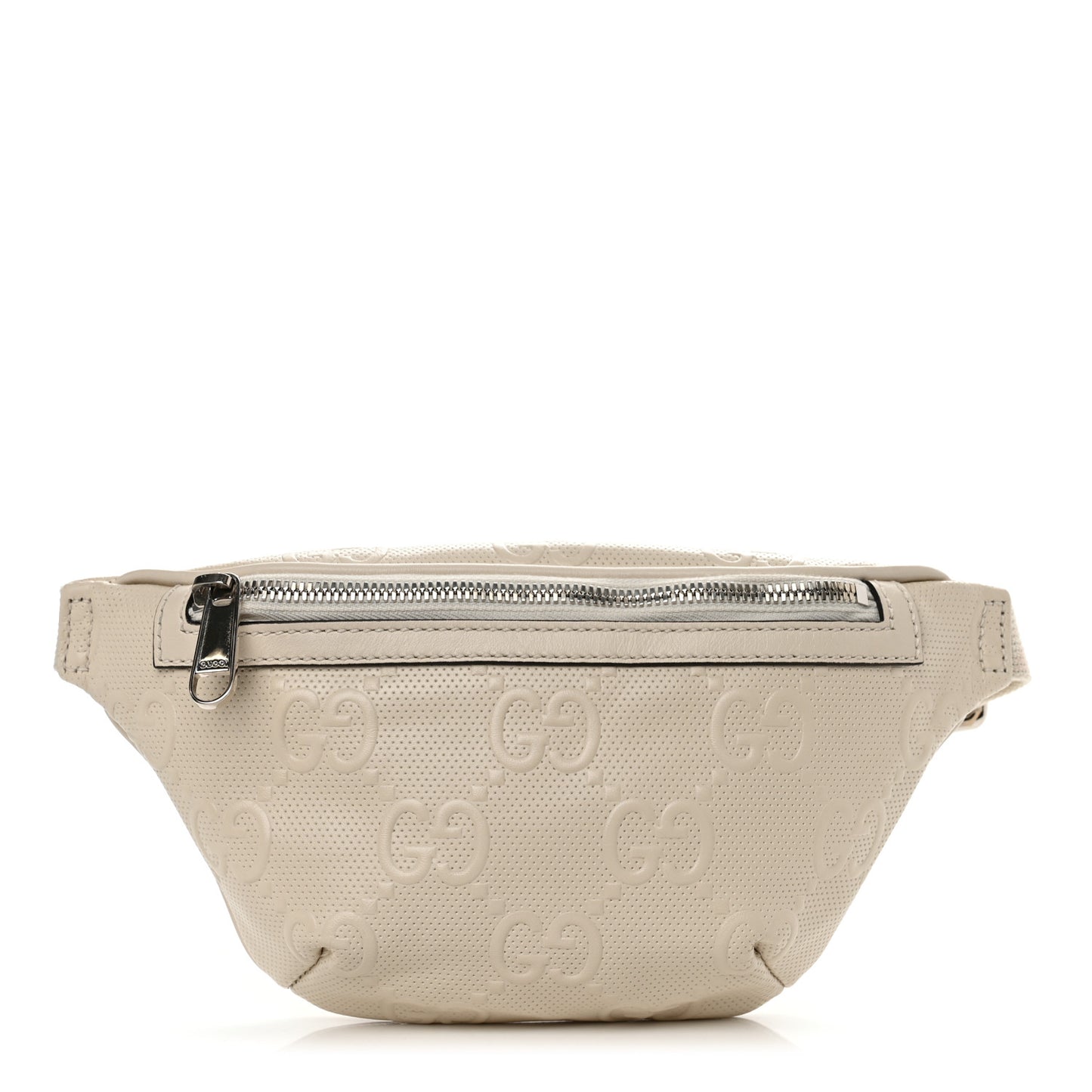 Calfskin GG Tennis Embossed Belt Bag Mystic White