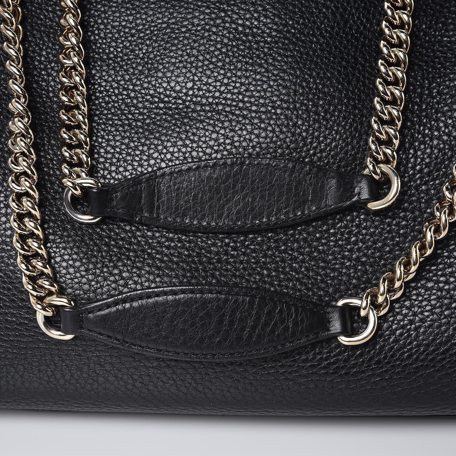 Gucci Pebbled Calfskin Medium Soho Chain Shoulder Bag Black 9 of 9