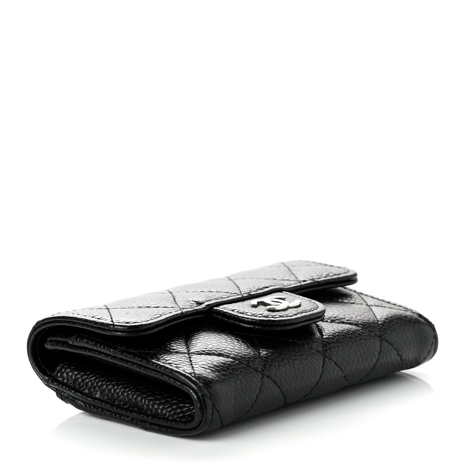 Chanel Caviar Quilted Flap Card Holder Wallet Black 4 of 8