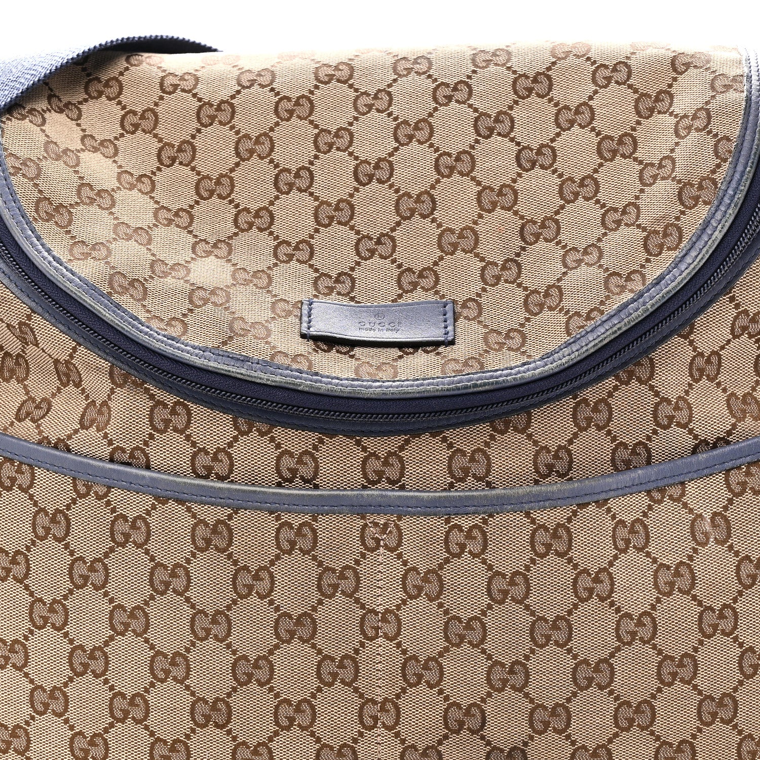 Gucci Monogram Natural Pigskin Large Diaper Bag Beige Ebony Cocoa Dark Chocolate 8 of 13