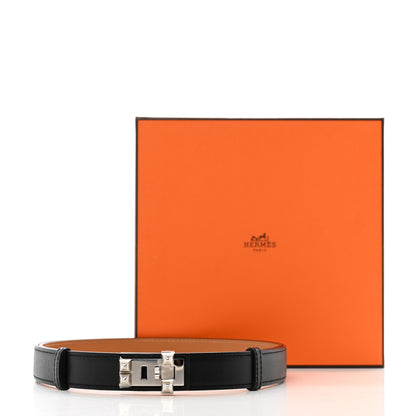 Hermes Epsom Swift 24mm Collier De Chien Belt Black Gold 5 of 5
