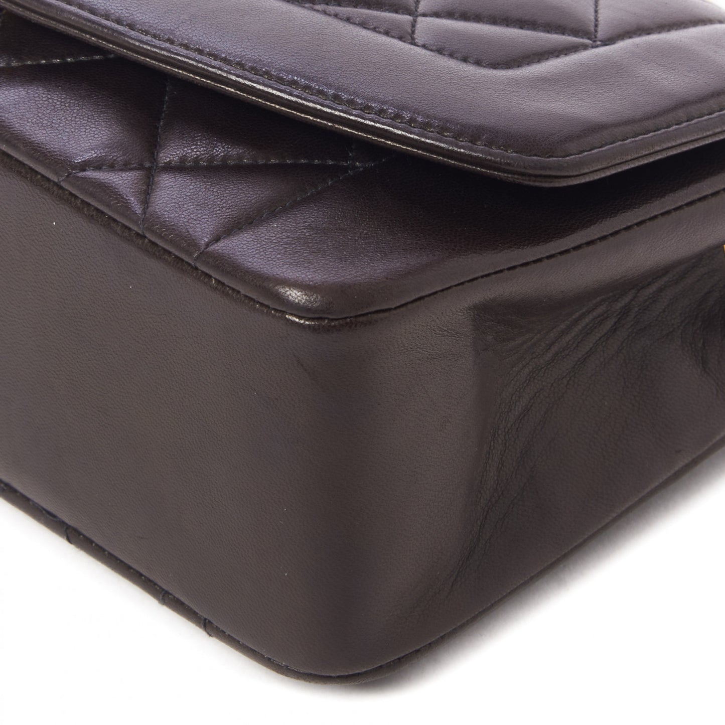 Lambskin Quilted Small Single Flap Black