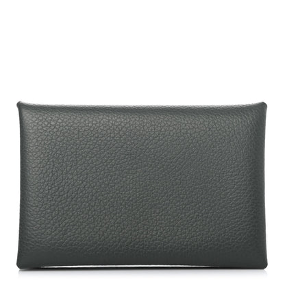 Hermes Evercolor Calvi Verso Card Case Bleu Orage Etain 1 of 7