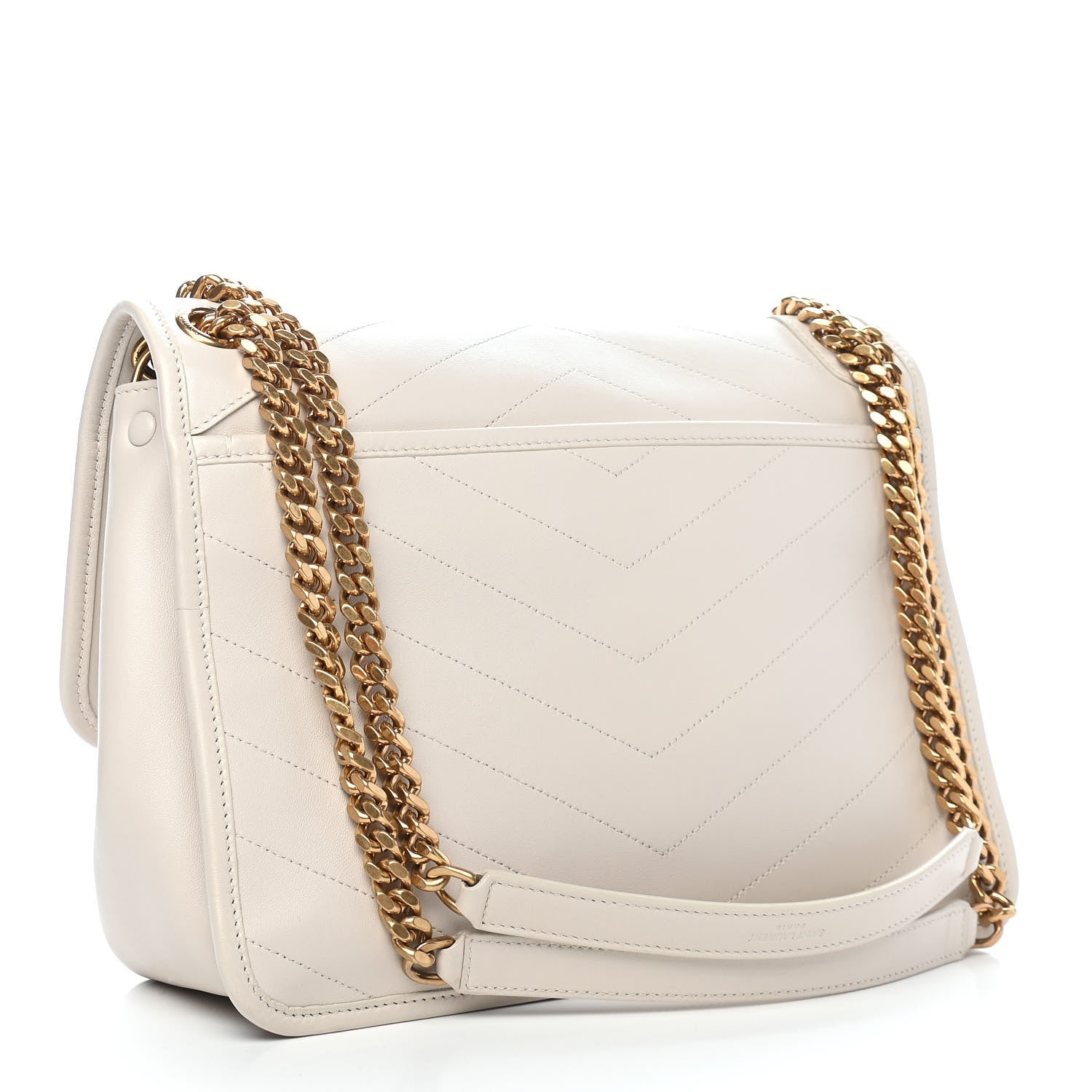 Saint Laurent Lambskin Matelasse Monogram Medium Niki Chain Satchel Ivory 3 of 9