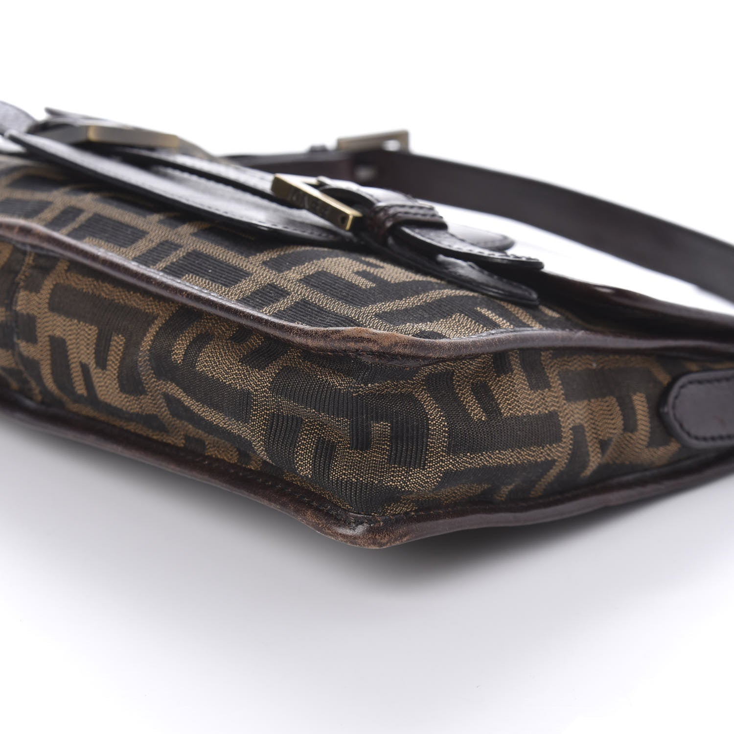 Fendi Zucca Calfskin Shoulder Bag Tobacco 7 of 12