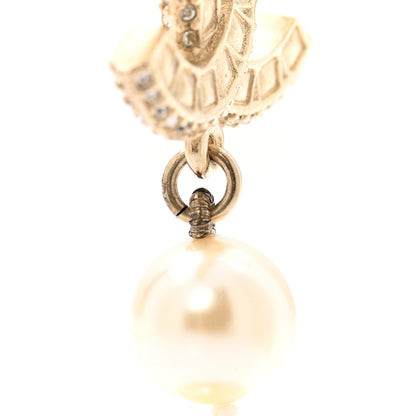 Chanel Pearl Baguette Crystal Long CC Necklace Gold 6 of 7