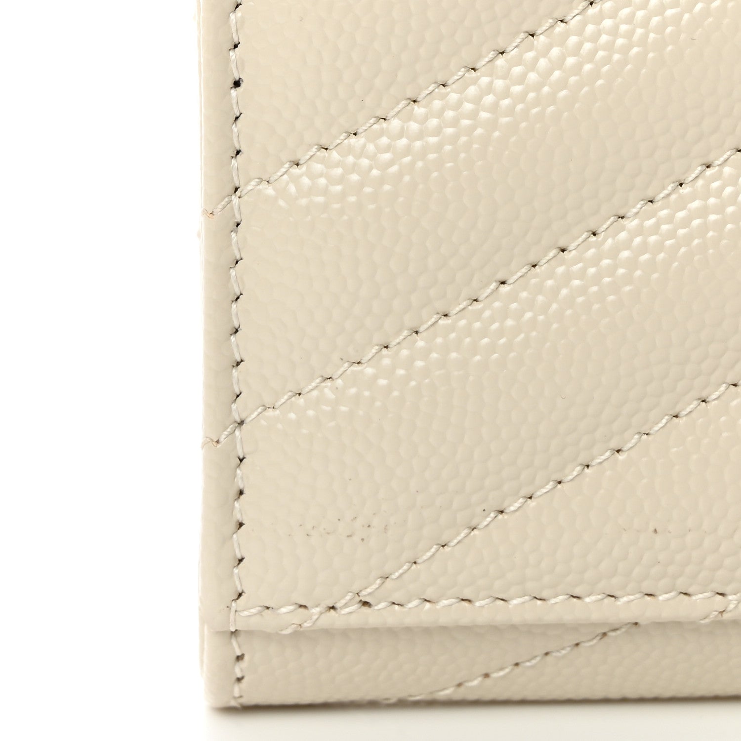 Saint Laurent Grain De Poudre Matelasse Chevron Monogram Envelope Clutch Blanc Vintage 8 of 13