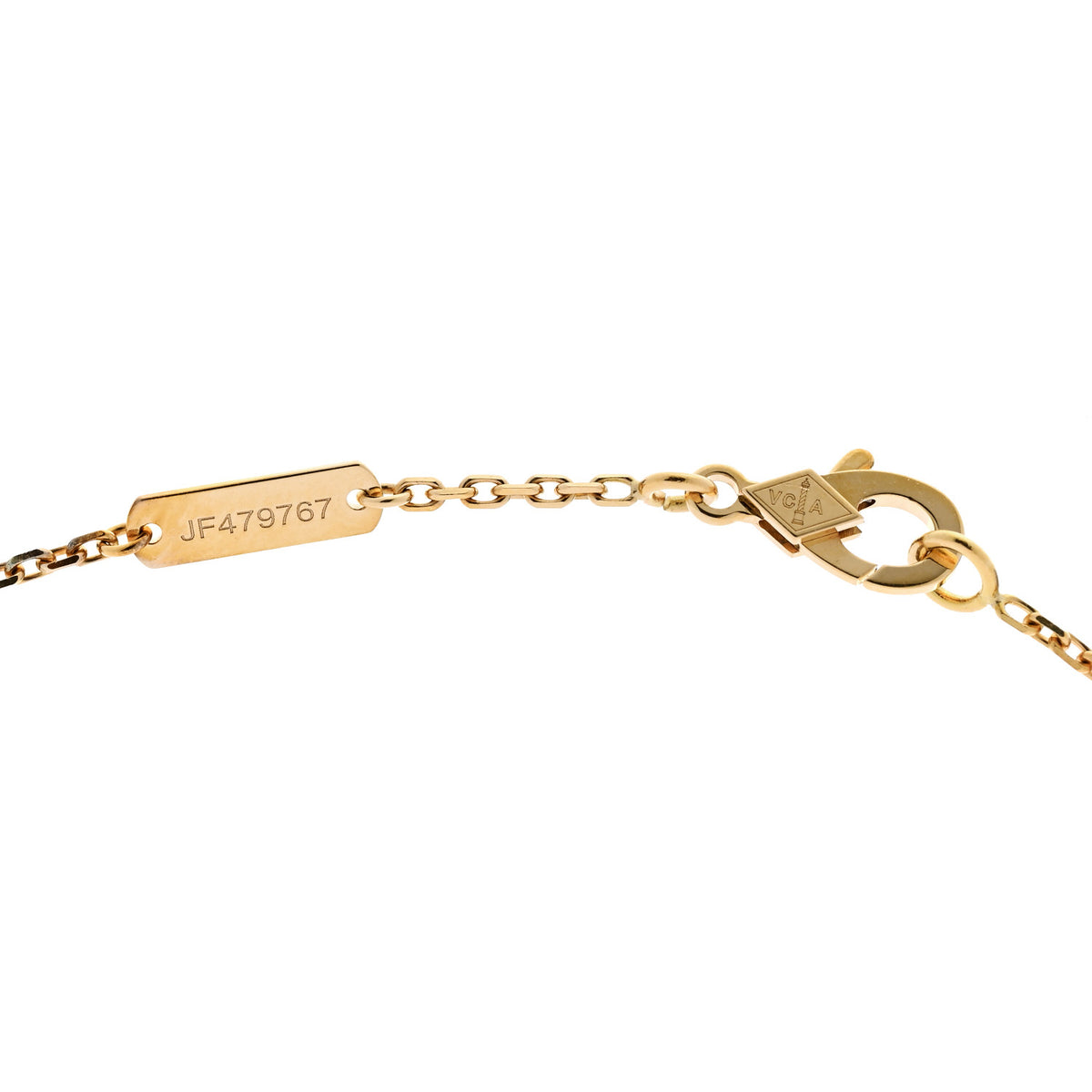 18K Yellow Gold Mother of Pearl Vintage Alhambra Pendant Necklace
