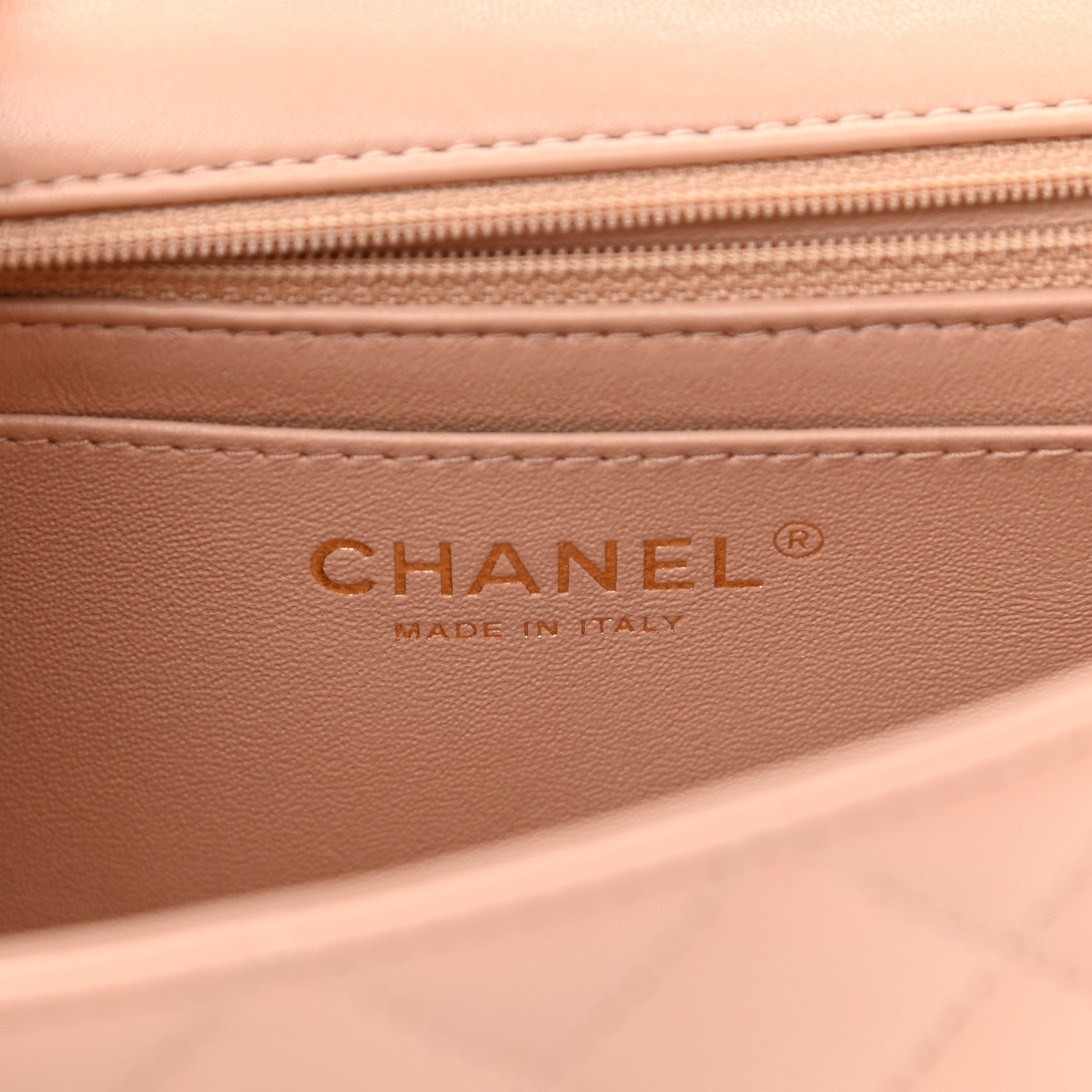 Chanel Lambskin Quilted Mini Rectangular Flap Beige 6 of 9
