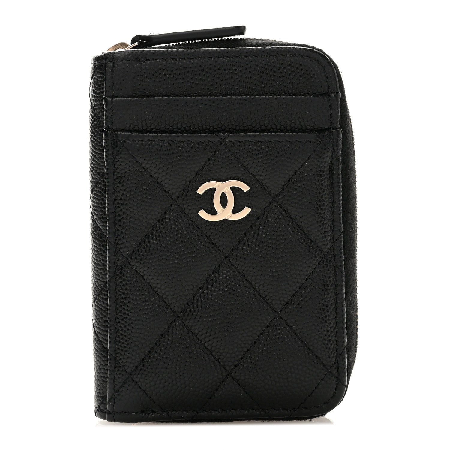 Chanel Caviar Quilted Zip Card Holder Black 1 of 7