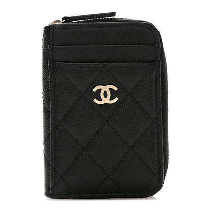 Chanel Caviar Quilted Zip Card Holder Black 1 of 7