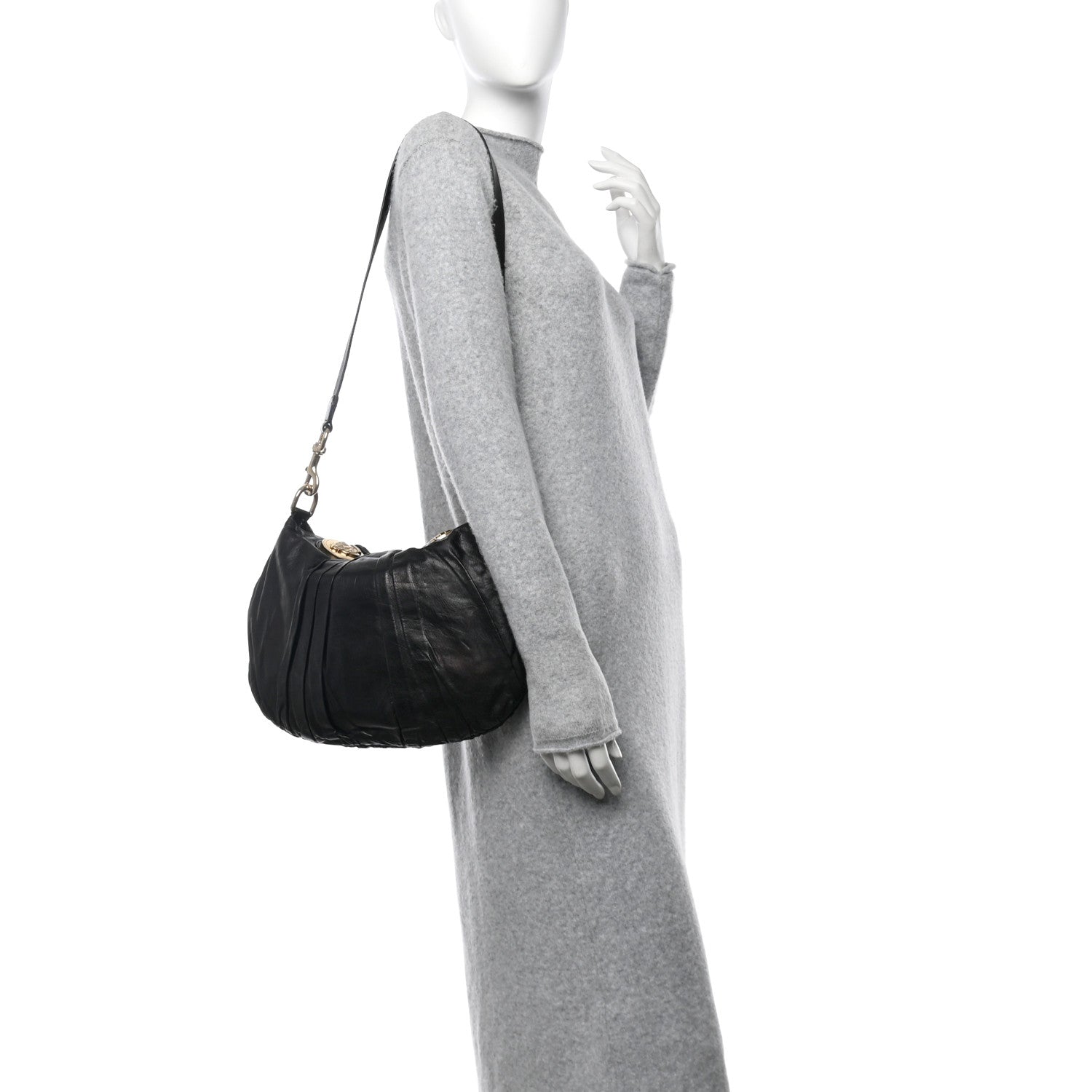 Gucci Calfskin Small Hysteria Top Handle Bag Black 2 of 10
