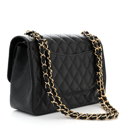 Chanel Caviar Quilted Jumbo Double Flap Black 3 of 11