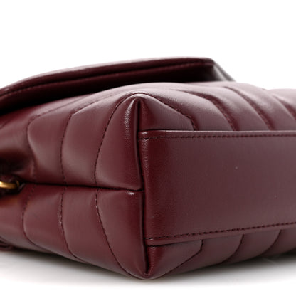 Saint Laurent Calfskin Y Quilted Monogram Toy Loulou Monogram Crossbody Bag Rouge Legion 9 of 12
