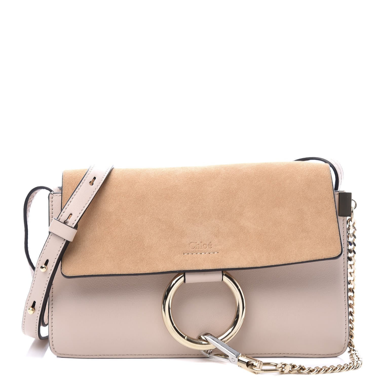 Chloe Suede Calfskin Small Faye Shoulder Bag Cement Pink 1 of 11