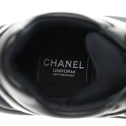 Chanel Lambskin Fabric CC Sneakers 39 Black 7 of 8
