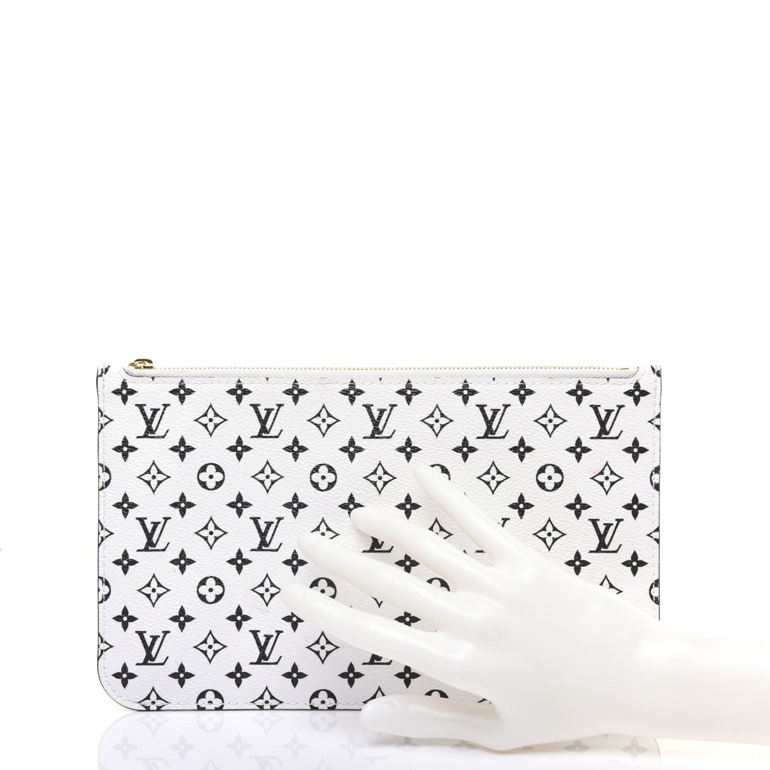 Louis Vuitton Monogram Giant Neverfull MM GM Pochette White 2 of 14