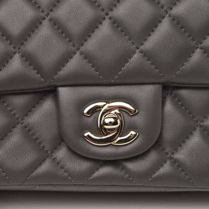 Chanel Lambskin Quilted Mini Rectangular Flap Grey 10 of 11