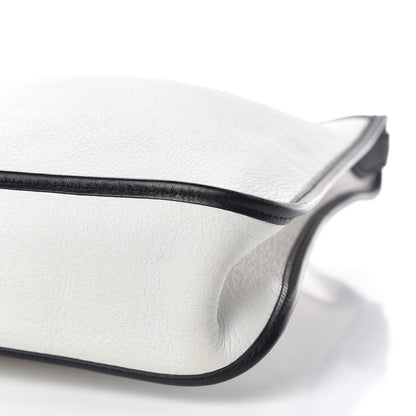 Hermes Taurillon Clemence Vespa PM White Black 15 of 16
