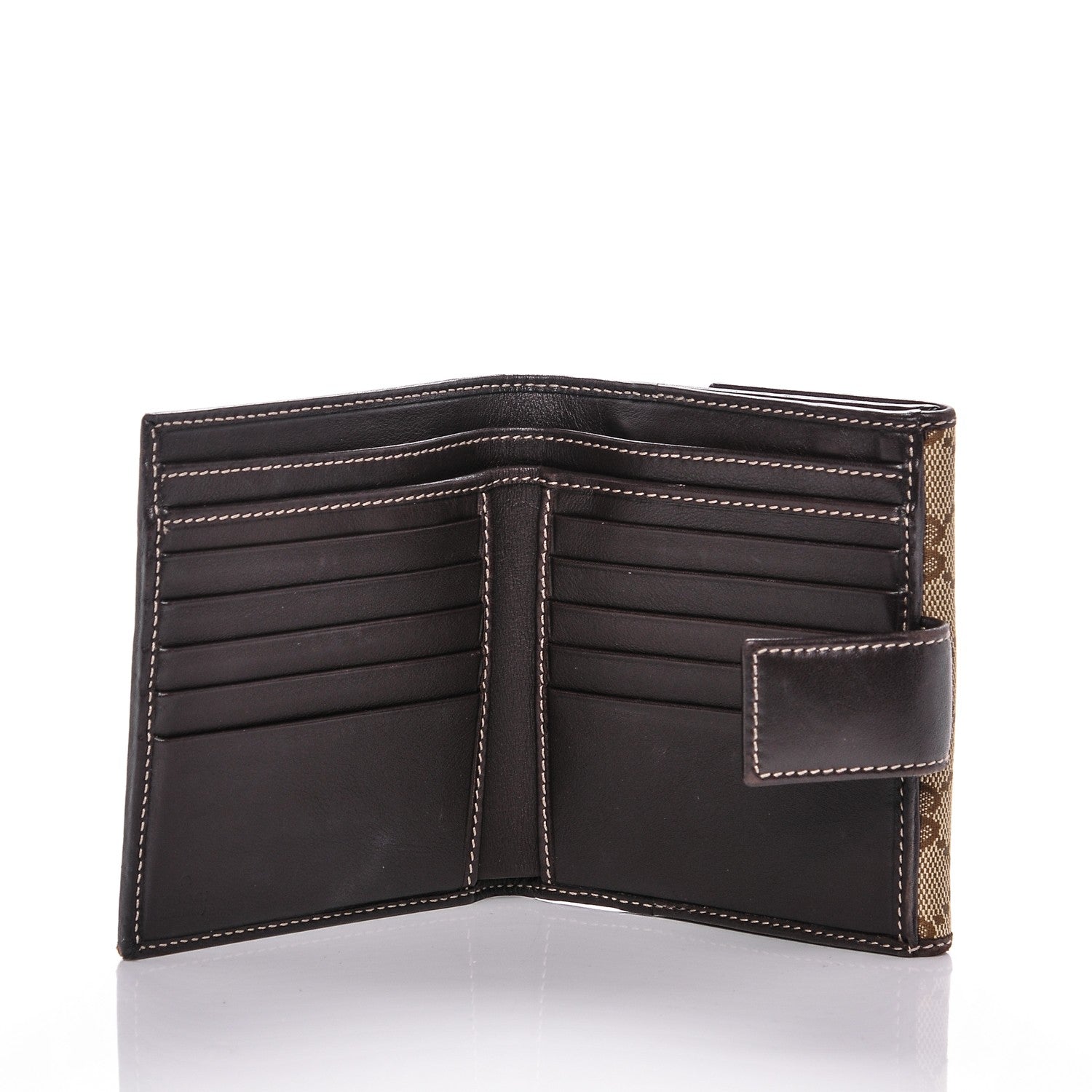 Gucci Monogram Lovely Heart French Flap Wallet Dark Brown 5 of 9