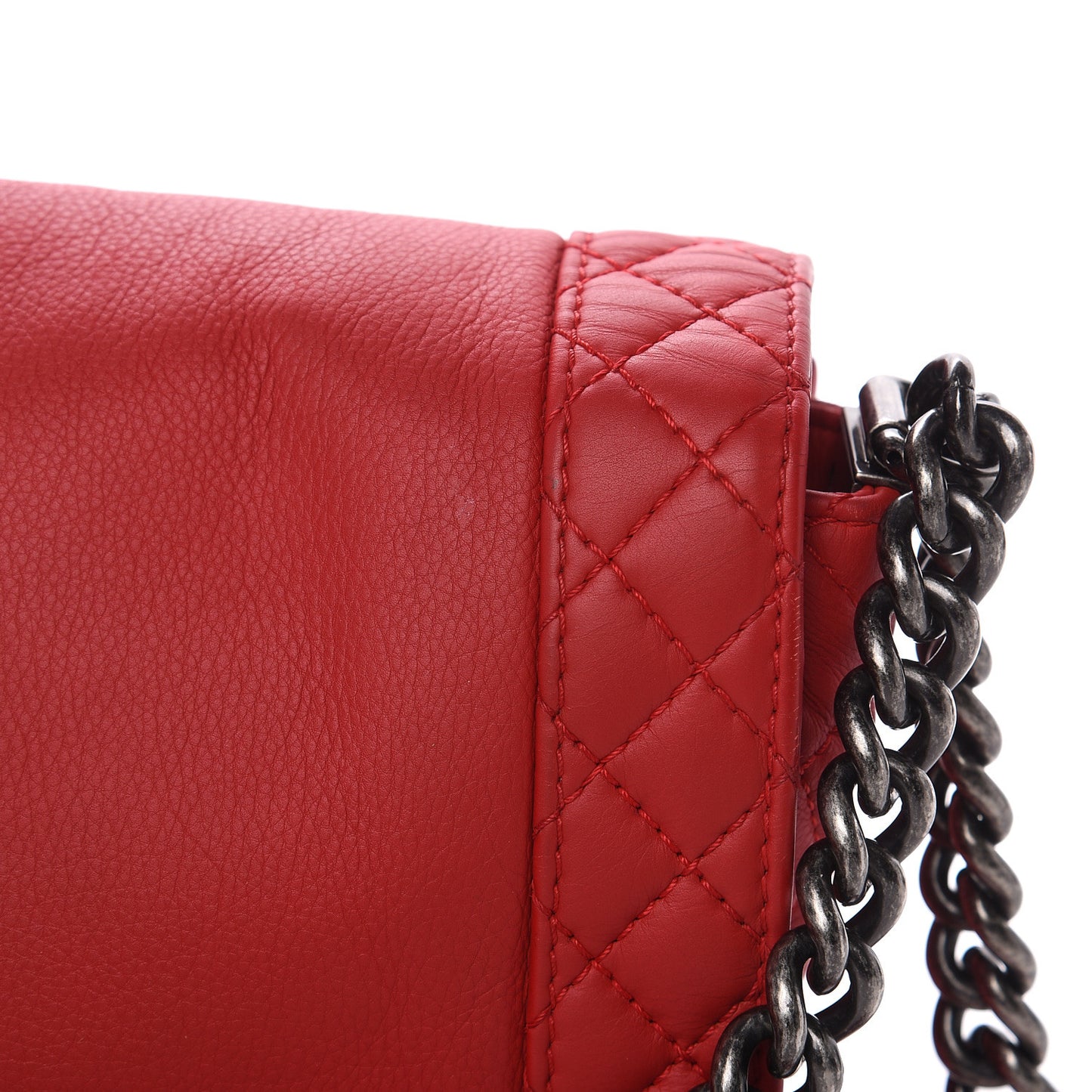 Calfskin New Medium Boy Reverso Flap Red